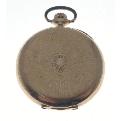 7 - A Zenith 14ct gold cased gent's pocket watch case no.22580. Mechanism marked Zenith 2392108. Inside ... 