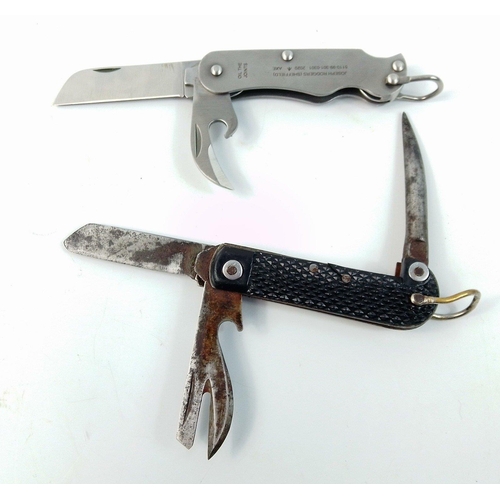 89 - A JOSEPH RODGERS of Sheffield broad arrow military marked folding utility knife and one other utilit... 