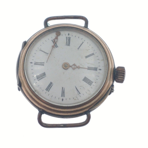 9 - An antique Galonne cased pocket watch with 800 silver case with interesting later addition of wrist ... 