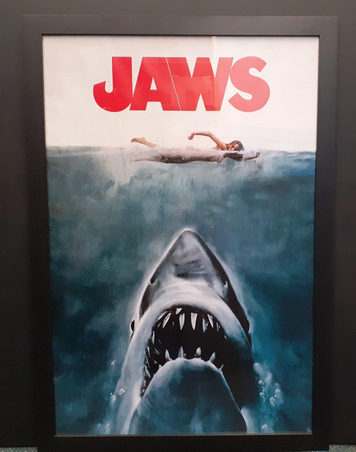 We need a bigger boat - a large framed classic JAWS movie poster print ...