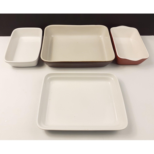 166 - Four pieces of ceramic dishes to include a loaf tin, gratin dish (28x22cm), lasagna dish (30x24cm), ... 