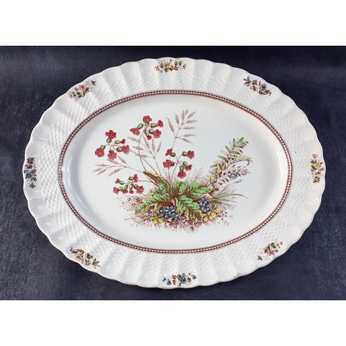 175 - A  beautiful COPELAND SPODE Rosalie platter 38cm long. There is a firing crack in the glaze#31