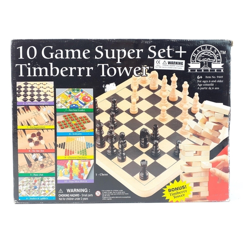 203 - A ten game super set + Timberrr Tower to include chess, ludo, checkers, Chinese checkers etc#47