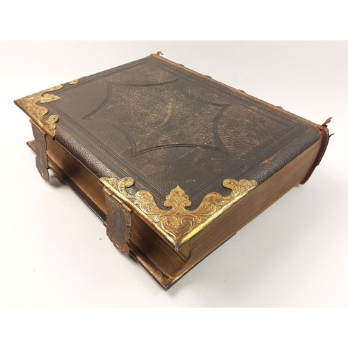 241 - A large and impressive Brown's family bible by McGready, Thomson & Niven c1851, with detached fr... 