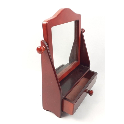 278 - A small dressing mirror with drawer beneath, stands 30cm tall approx#74