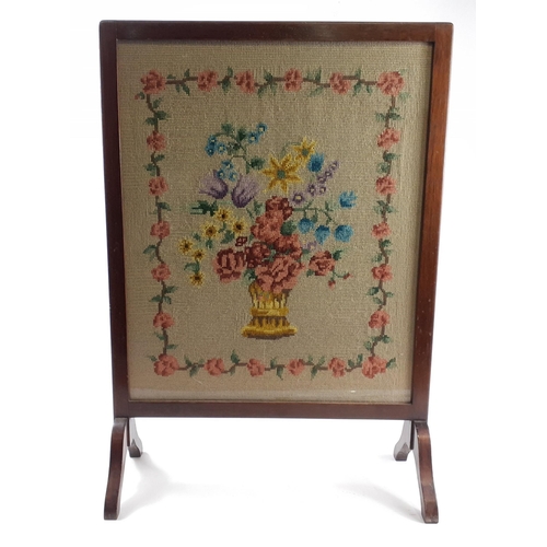 279 - An ANTIQUE tapestry fire screen 73 x 51cm across#75