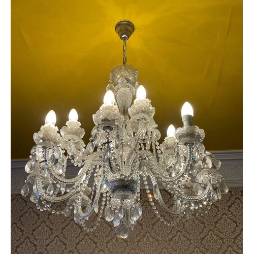 311 - FABULOUS CRYSTAL GRAND CEILING 8 arm CHANDELIER electric light - a stunning example!#95