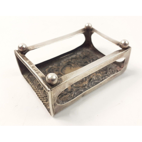 77 - An EDWARDIAN highly decorative 1902 SOLID SILVER Birmingham Hallmarked Vesta matchbox holder with re... 