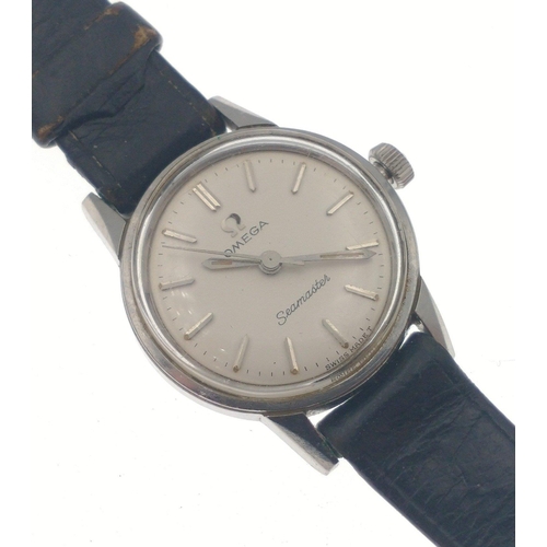 136 - A small faced ladies OMEGA SEAMASTER cocktail watch.  19mm face approx. Watch working at time of val... 