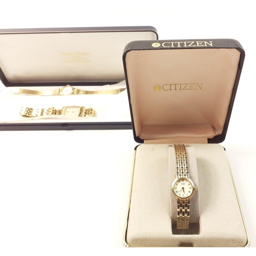 140 - Three ladies gilt metal cocktail watches including by Citizen and Pulsar#141