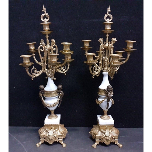 143A - A BREVETTATO (N7087-B77) garniture comprising a very ornate beautifully crafted 19th century clock a... 