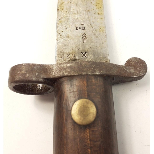 150 - An excellent pre-WWI era British bayonet with original scabbard and frog, likely pattern 88 Mark I s... 