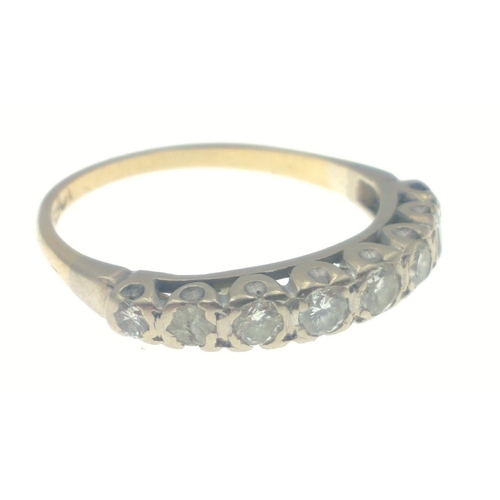 16 - DIAMONDS FOREVER! A half-eternity ring stamped 18ct, set with 8 diamonds (tested), size O, gross wei... 