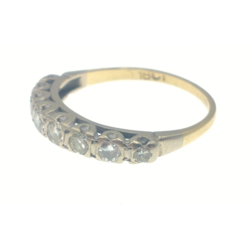 16 - DIAMONDS FOREVER! A half-eternity ring stamped 18ct, set with 8 diamonds (tested), size O, gross wei... 