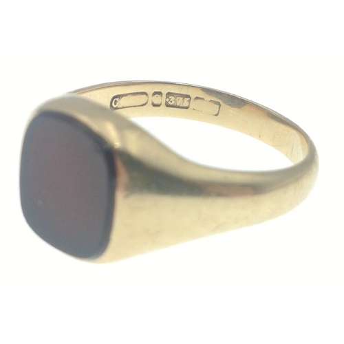 18 - A fully hallmarked 9ct gent's signet ring, size T, weight 6g approx#18