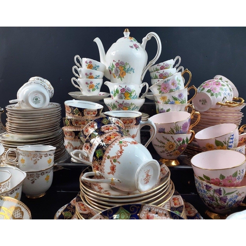 246 - A large collection of useful, pretty decorative china, by Melba, Salisbury, Kent etc mainly cups and... 