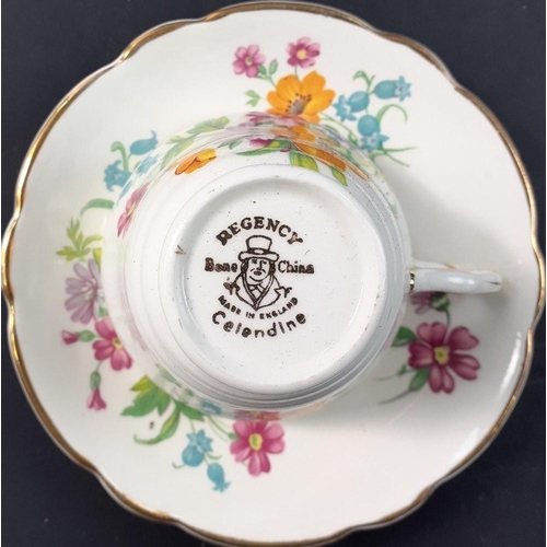 246 - A large collection of useful, pretty decorative china, by Melba, Salisbury, Kent etc mainly cups and... 