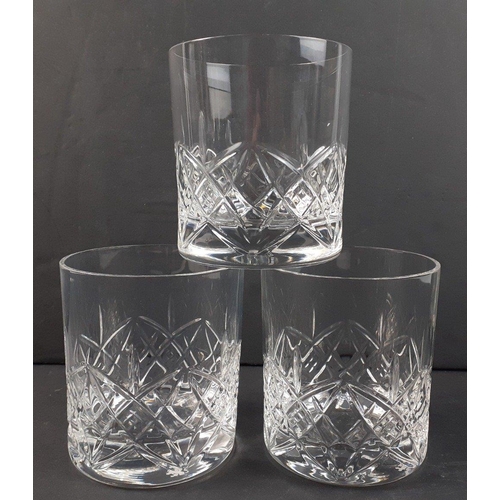 299 - Three large EDINBURGH CRYSTAL whisky tumblers each with the lion rampant mark to base, plus 2 large ... 