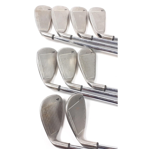 349 - A set of nine vintage CALLOWAY steel-head Big Berthas plus a sand wedge golf club, in used condition... 