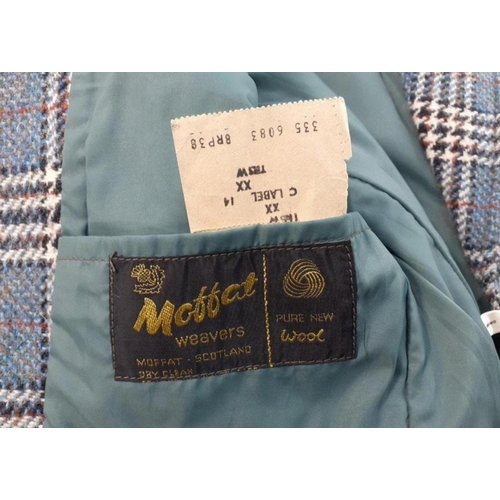 404 - SEE YOU JAMESIE!! - A pure new wool check jacket by MOFFAT WEAVERS size 38” length 39