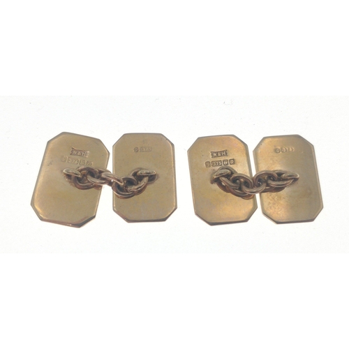 41 - A pair of 375 stamped gold cufflinks made by WALKER & HALL, weight 6.45g approx#41