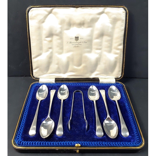 150 - A set of 6 teaspoons with sugar nips, hallmarked for Sheffield 1912, weight 108g approx#150