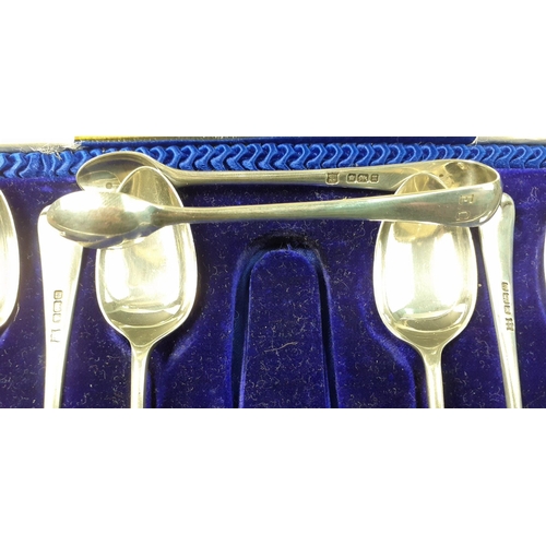 150 - A set of 6 teaspoons with sugar nips, hallmarked for Sheffield 1912, weight 108g approx#150