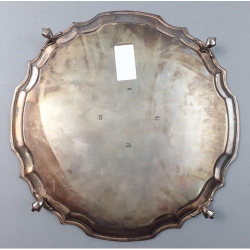 151 - A super STERLING SILVER salver with BIRMINGHAM 1973.  With contemporary Malawi Agriculture inscripti... 