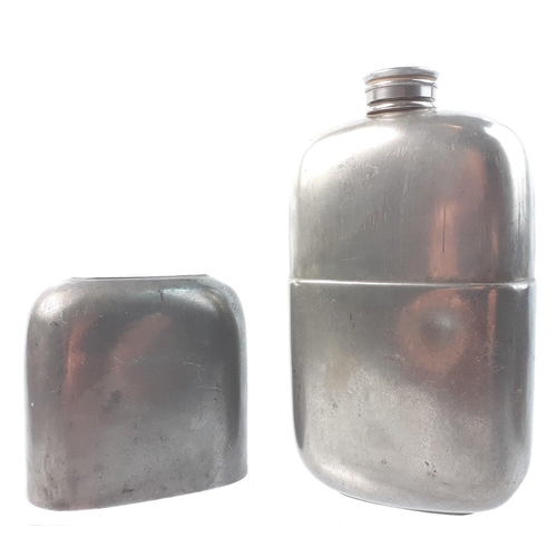 156 - A super substantial pewter flask by A. Henry & Co. of Edinburgh. 18cm and in good useable condit... 