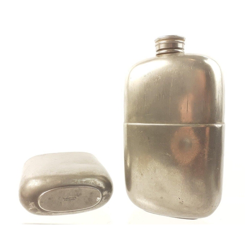 156 - A super substantial pewter flask by A. Henry & Co. of Edinburgh. 18cm and in good useable condit... 