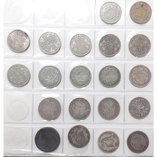 176 - A coin storage album page containing a super selection of HALF CROWNS.  Includes seven post-1947 how... 