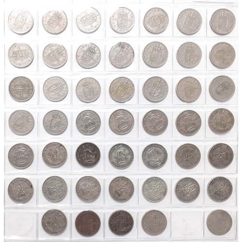 177 - A coin storage album page containing a super selection of well collated shillings.  Includes five pr... 