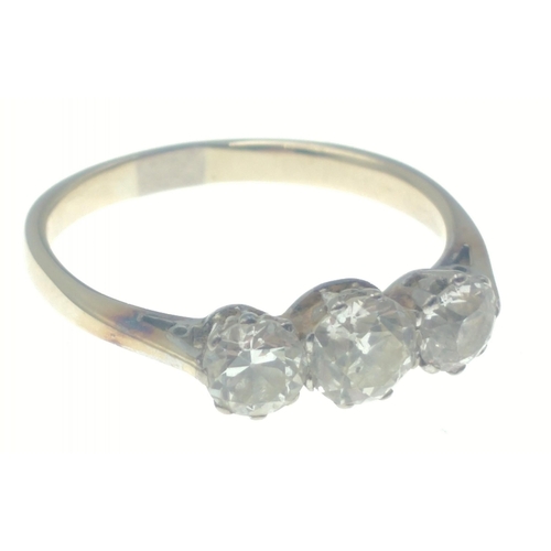 18 - A substantial diamond ring with 3 beautiful clean diamonds (tested), centre stone measures 5mm appro... 