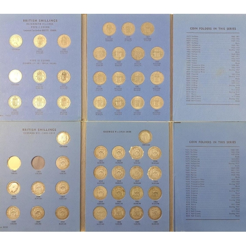 182 - WHITMAN FOLDERS x4.  Includes three shilling folders including many silver content coins. 1902-1936 ... 