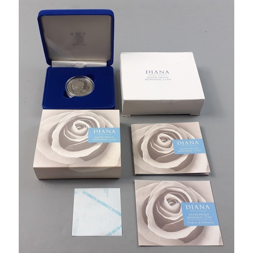 188 - ROYAL MINT cased and encapsulated 1999 silver proof Diana Memorial Coin struck in 925 silver with a ... 