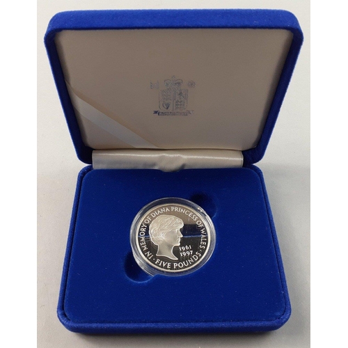 188 - ROYAL MINT cased and encapsulated 1999 silver proof Diana Memorial Coin struck in 925 silver with a ... 