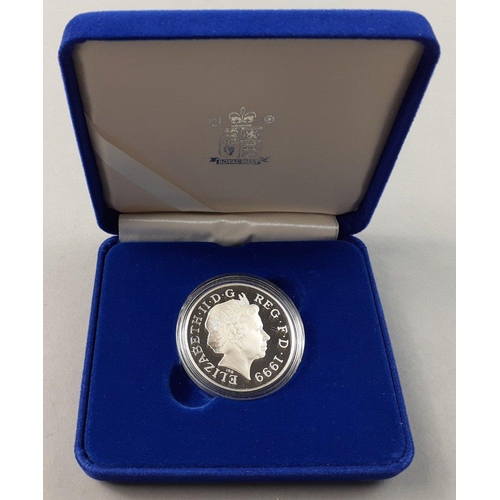 188 - ROYAL MINT cased and encapsulated 1999 silver proof Diana Memorial Coin struck in 925 silver with a ... 