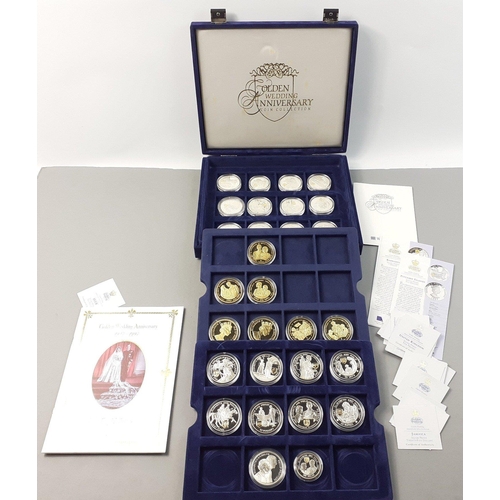 196 - Gorgeous Golden Wedding Anniversary Coin Collection by Westminster Mint.  Superbly presented, stirli... 