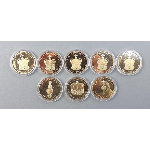 202 - The Crown Jewels Coin Collection.  Eight wonderful coins in 24ct gold plated copper proof finishes w... 