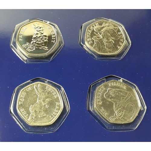 204 - A change checker pack containing 4 Beatrix Potter 50p coins in as issued condition.#204