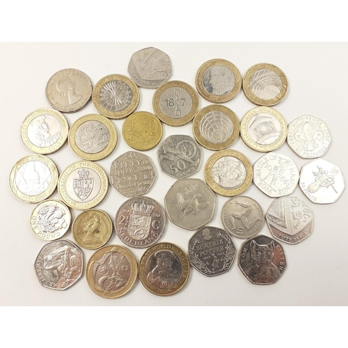 212 - A small collection of collectable £2 coins with just over £30 face value with various inte... 