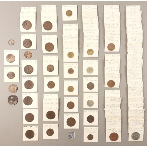 218 - A quantity of obsolete UK coinage in individual coin packets. Graded by enthusiast and some nice exa... 