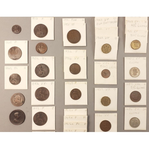 218 - A quantity of obsolete UK coinage in individual coin packets. Graded by enthusiast and some nice exa... 