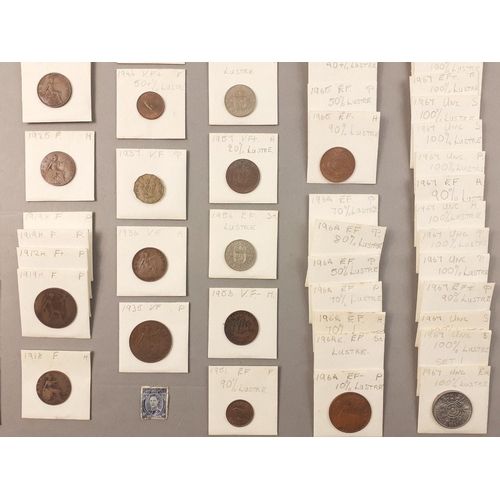 218 - A quantity of obsolete UK coinage in individual coin packets. Graded by enthusiast and some nice exa... 