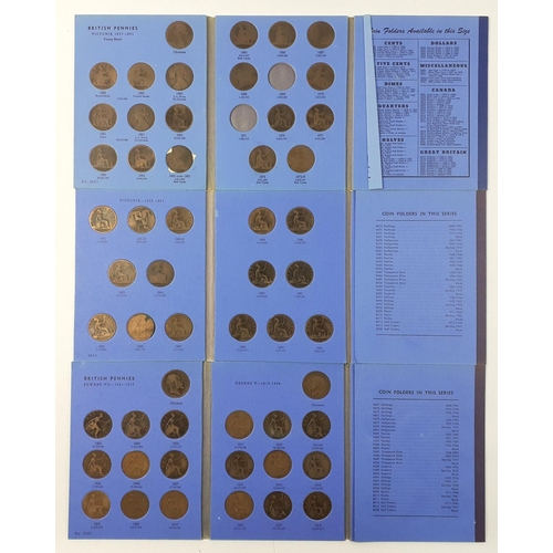 224 - WHITMAN Coin folders x 3 PENNY collections spread over three folders. Only missing two coins from fo... 