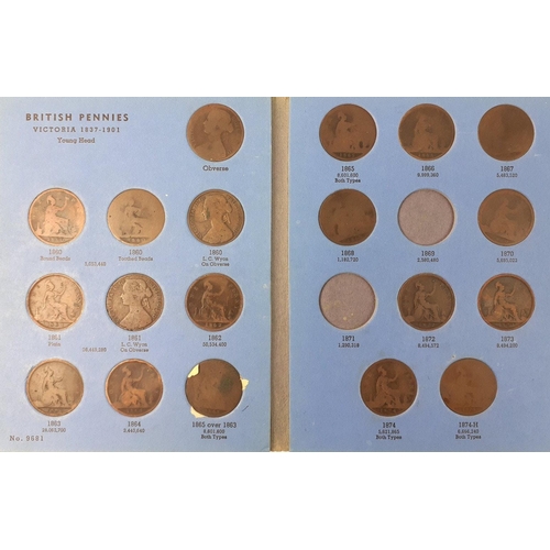 224 - WHITMAN Coin folders x 3 PENNY collections spread over three folders. Only missing two coins from fo... 