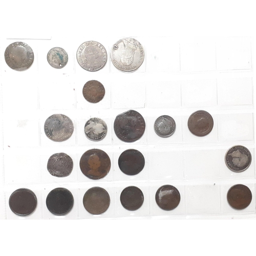 231 - COINS of interest to include Charles II twopence with wear, a holed 1789 Joseph II 1 Couronne, 1796 ... 