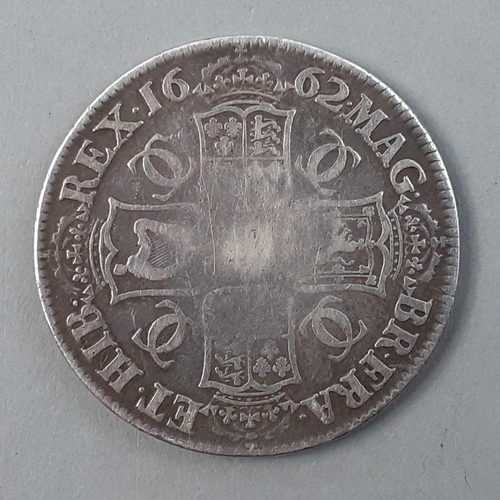 235 - CHARLES II 1662 Silver Crown in good collectible grade.  Wear to high spots and minor edge chip at 7... 