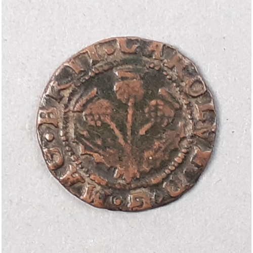 237 - SCOTTISH COIN Charles I Copper Turner Twopence.  Undated 1629.  Nice detail both obverse and reverse... 