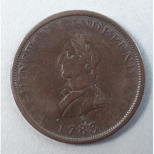 249 - EARLY USA Interest. 1783 WASHINGTON INDEPENDENCE Token. Large military bust to obverse, seated Brita... 